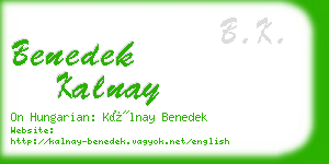 benedek kalnay business card